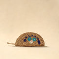 Handcrafted natural water hyacinth reed hand embroidered