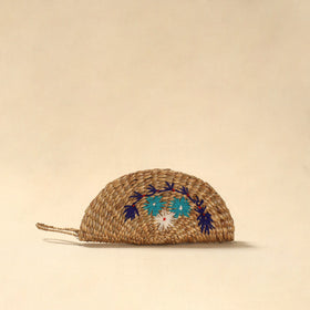 Handcrafted natural water hyacinth reed hand embroidered