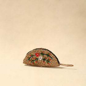 Handcrafted natural water hyacinth reed hand embroidered