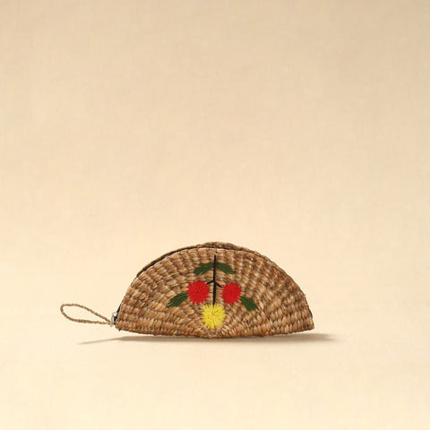 Handcrafted natural water hyacinth reed hand embroidered