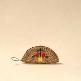 Handcrafted natural water hyacinth reed hand embroidered