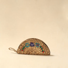 Handcrafted natural water hyacinth reed hand embroidered