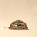 Handcrafted natural water hyacinth reed hand embroidered
