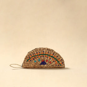 Handcrafted natural water hyacinth reed hand embroidered