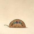 Handcrafted natural water hyacinth reed hand embroidered