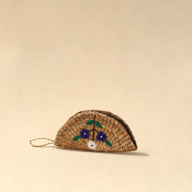 Handcrafted natural water hyacinth reed hand embroidered