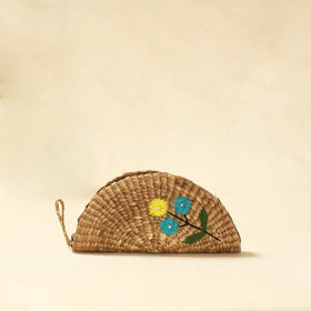 Beige - handcrafted natural water hyacinth reed hand