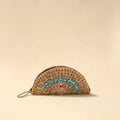 Handcrafted natural water hyacinth reed hand embroidered