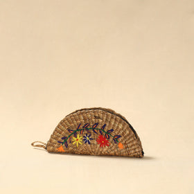 Handcrafted natural water hyacinth reed hand embroidered