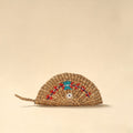Handcrafted natural water hyacinth reed hand embroidered