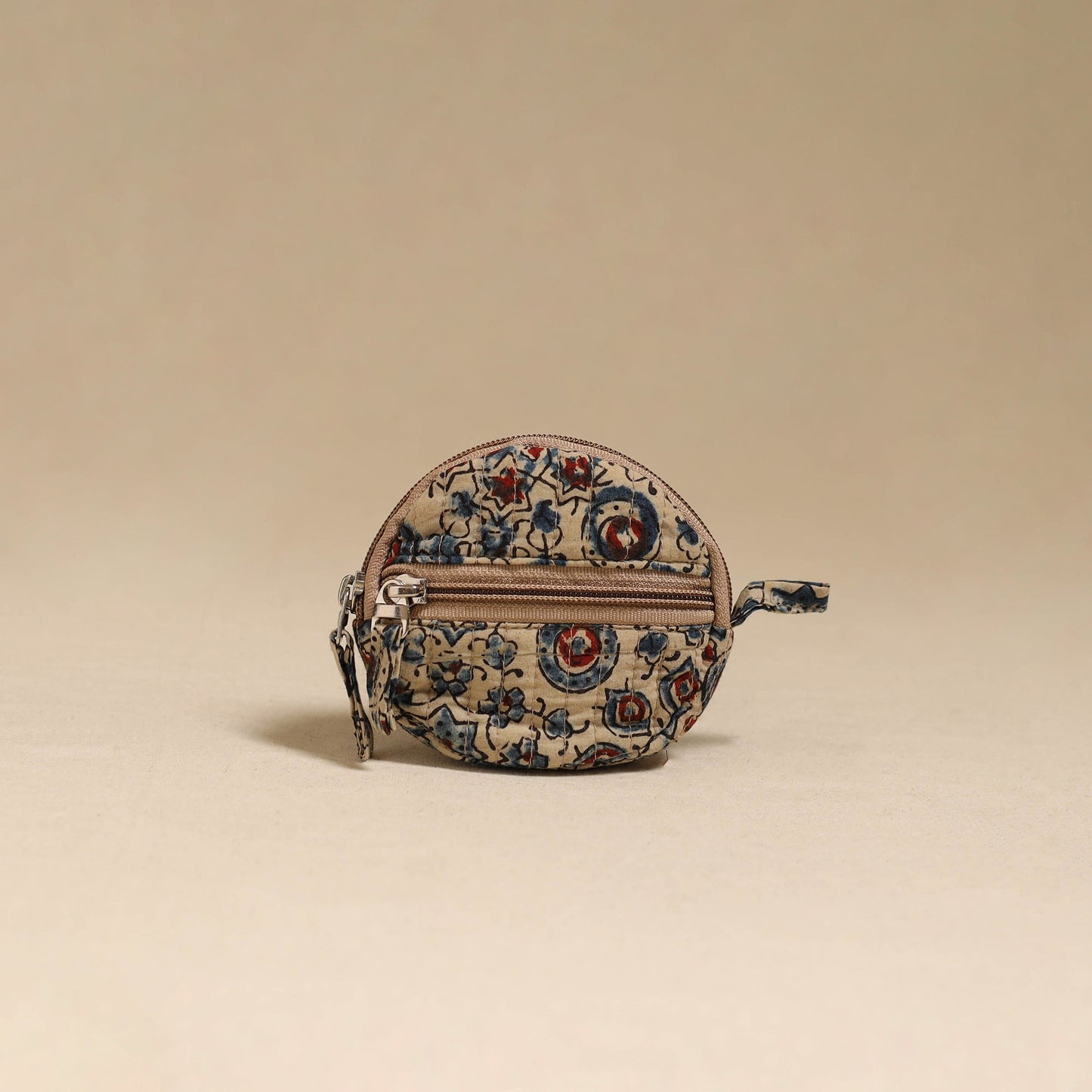 Beige - handcrafted quilted ajrakh block printed fabric