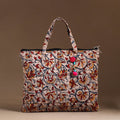 Beige Handcrafted Quilted Cotton Hand Bag 05 