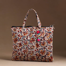 Beige Handcrafted Quilted Cotton Hand Bag 05 