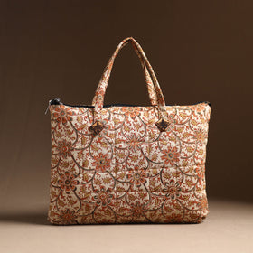 Beige Handcrafted Quilted Cotton Hand Bag 18