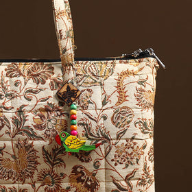 Beige Handcrafted Quilted Cotton Hand Bag 22