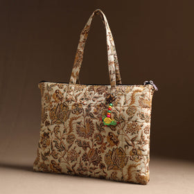 Beige Handcrafted Quilted Cotton Hand Bag 22