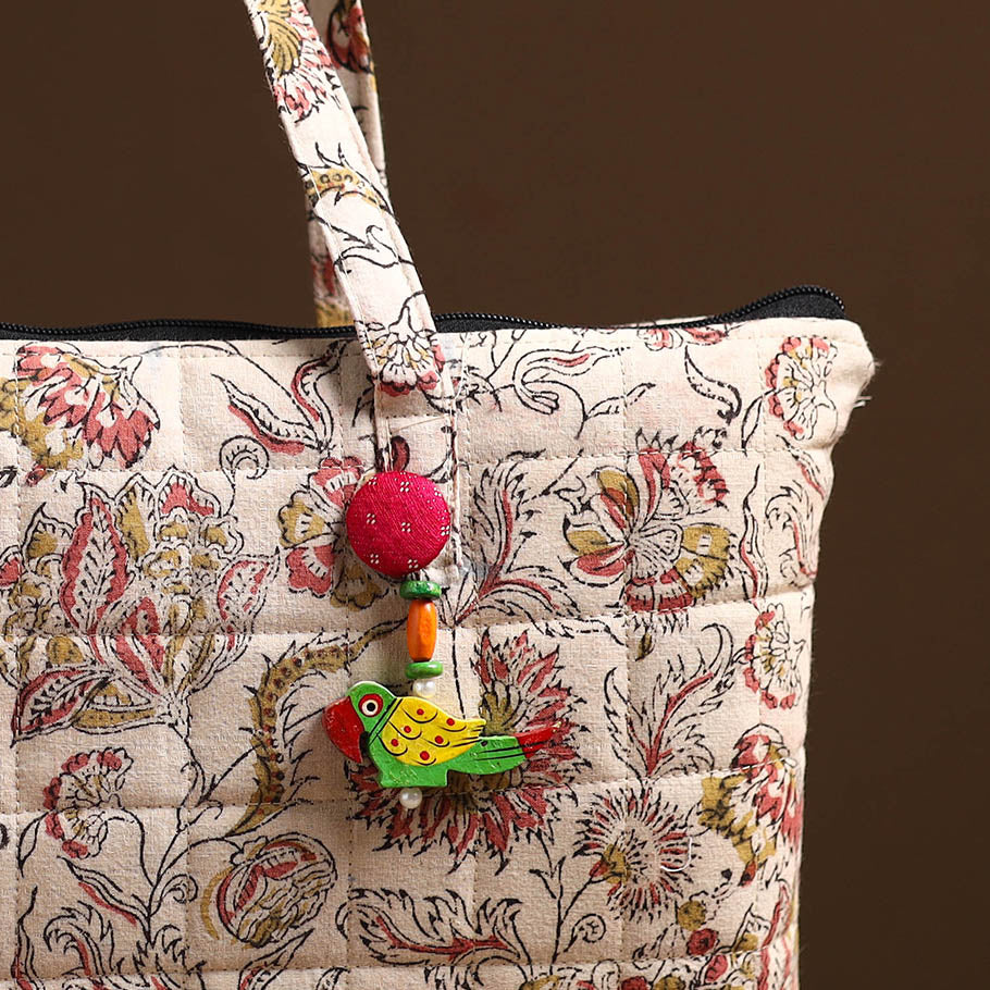 Beige Handcrafted Quilted Cotton Hand Bag 24