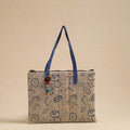 Beige Handcrafted Quilted Cotton Hand Bag