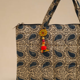  Beige Handcrafted Quilted Cotton Hand Bag