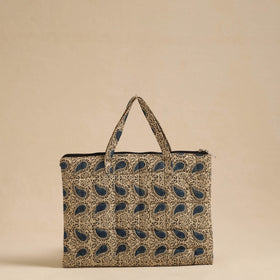  Beige Handcrafted Quilted Cotton Hand Bag