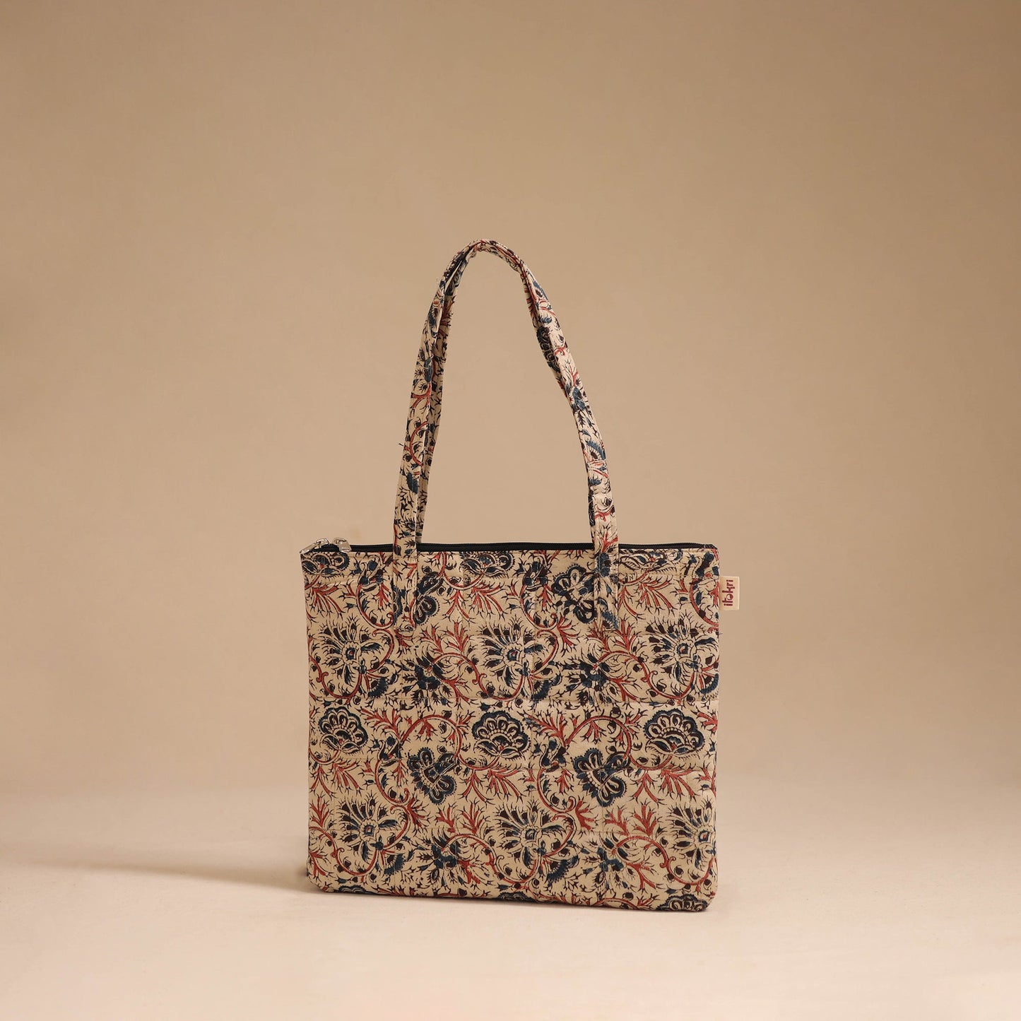 Beige - handcrafted quilted cotton handbag 14