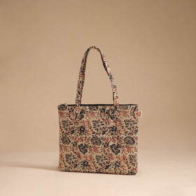 Beige - handcrafted quilted cotton handbag 14