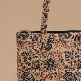 Beige - handcrafted quilted cotton handbag 14