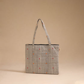 Beige - handcrafted quilted cotton handbag 15