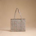 Beige - handcrafted quilted cotton handbag 15