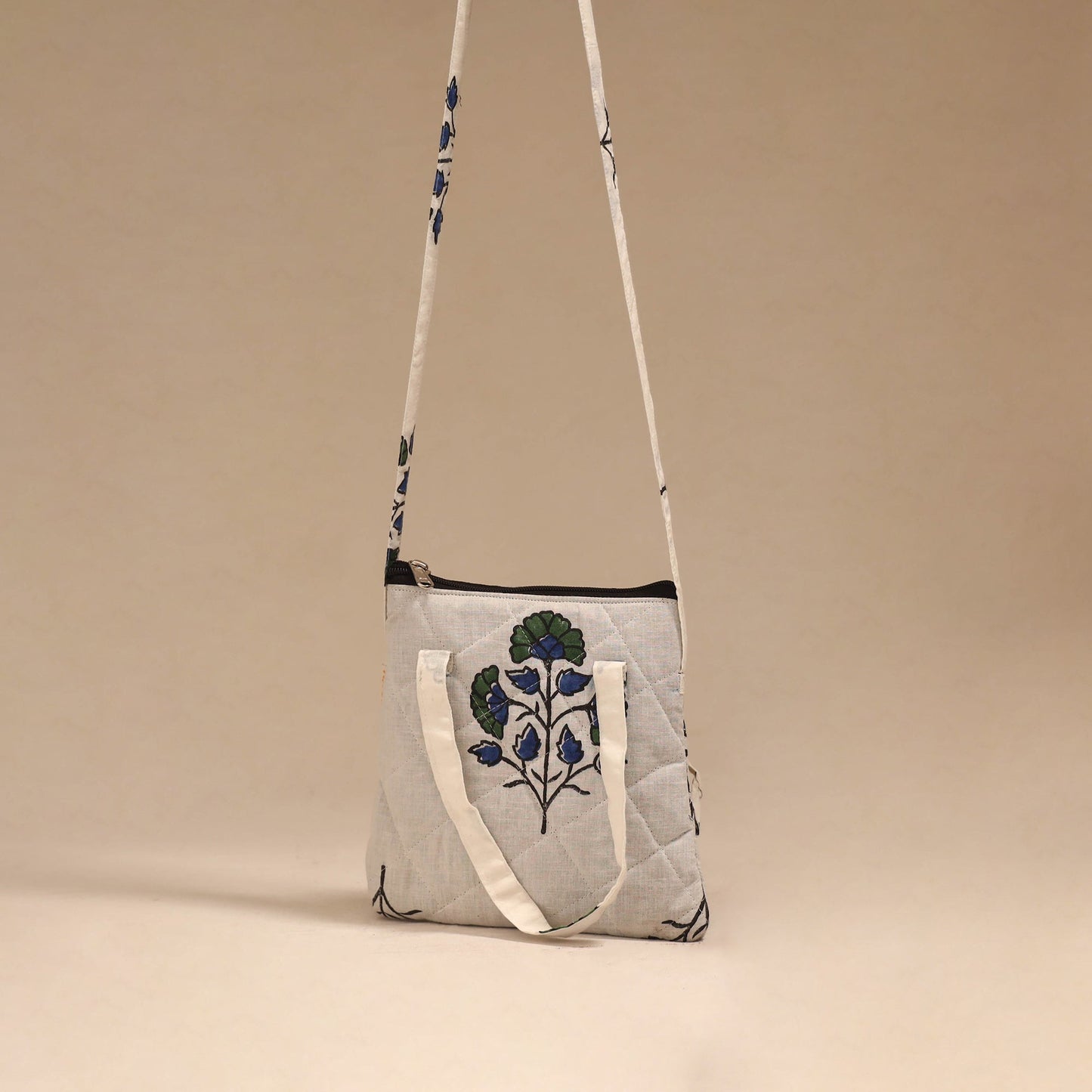 Handcrafted quilted sling bag 13