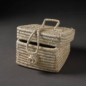 Handcrafted Sabai Grass Multipurpose Square Beige Container Box (9 x 9 in)