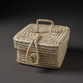 Handcrafted Sabai Grass Multipurpose Square Beige Container Box (9 x 9 in)