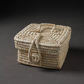 Handcrafted Sabai Grass Multipurpose Square Beige Container Box (9 x 9 in)