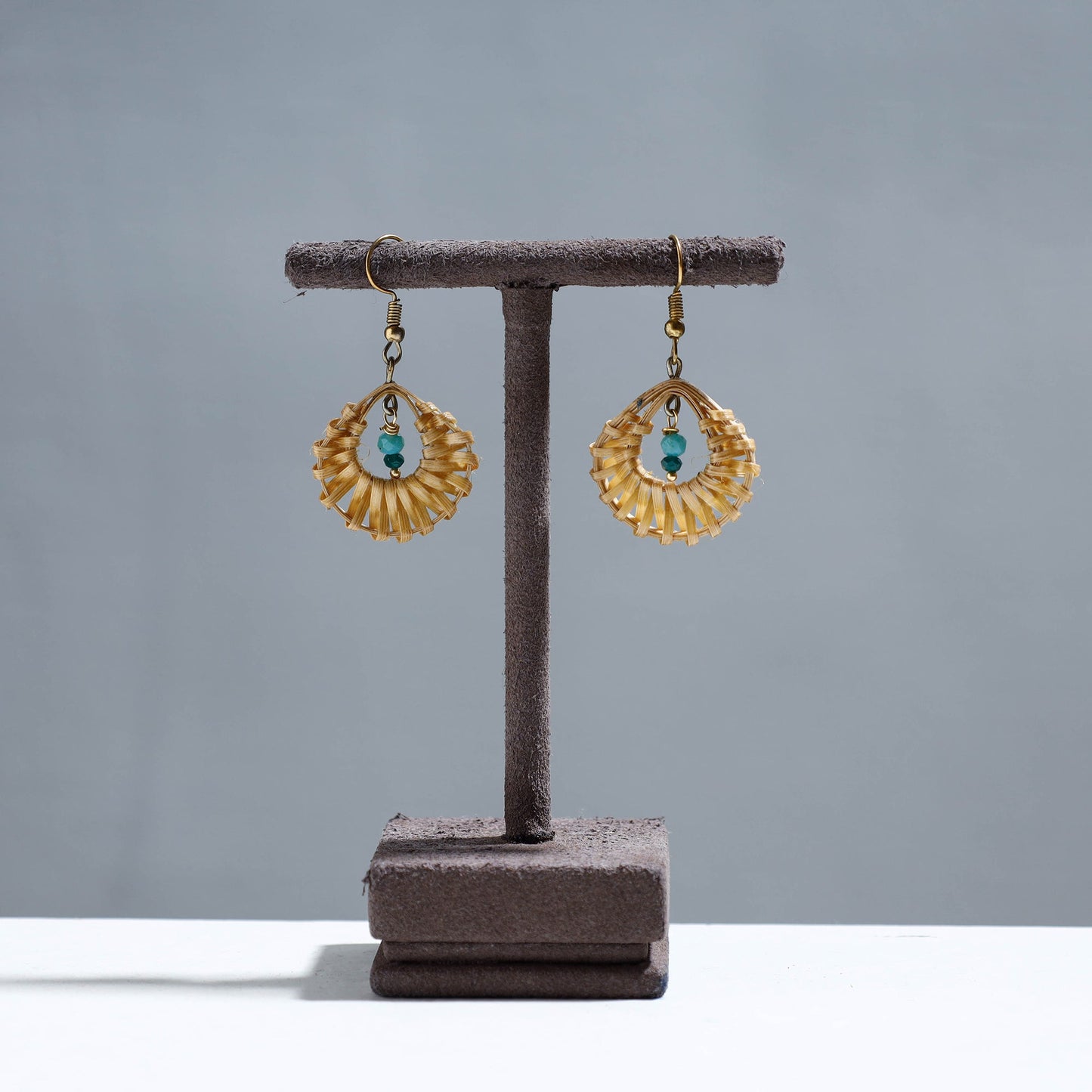  Handcrafted Small Drop Shaped Bamboo Earrings Online at iTokri.com