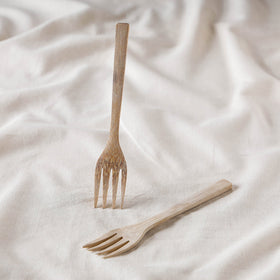  Beige Handcrafted Wooden Fork Online iTokri.com 02