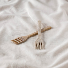  Beige Handcrafted Wooden Fork Online iTokri.com 02