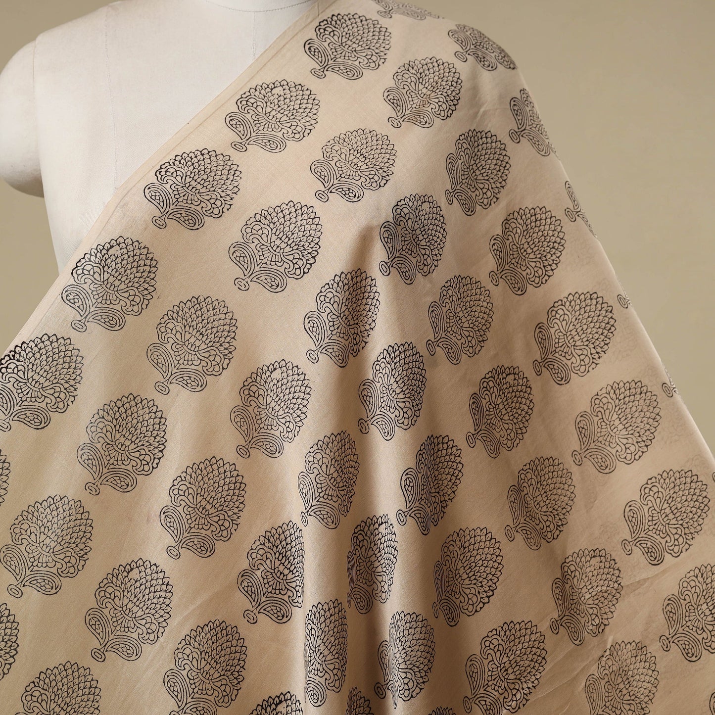 Handloom chanderi silk natural dyed bagh fabric 14