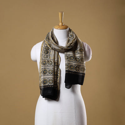 Handloom chanderi silk natural dyed stole 03 - handcrafted