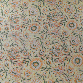 Beige - handloom chanderi silk sanganeri fabric 08