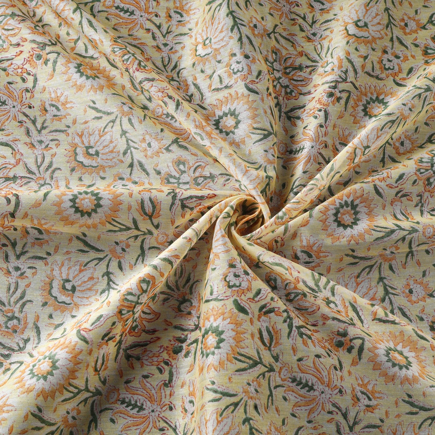 Beige - handloom chanderi silk sanganeri fabric 08