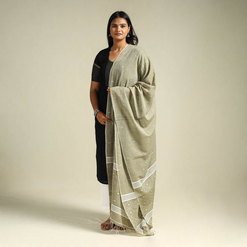 Beige - handloom cotton bengal jamdani dupatta 02