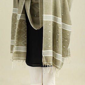 Beige - handloom cotton bengal jamdani dupatta 02