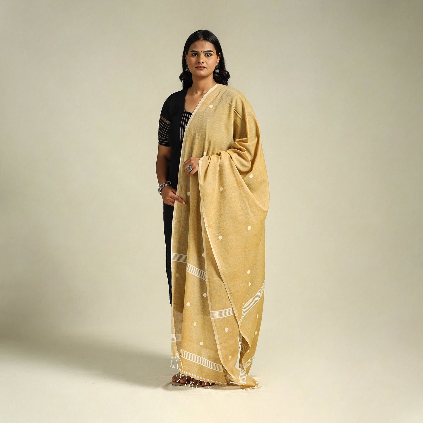  Handloom Cotton Burdwan Jamdani Dupatta