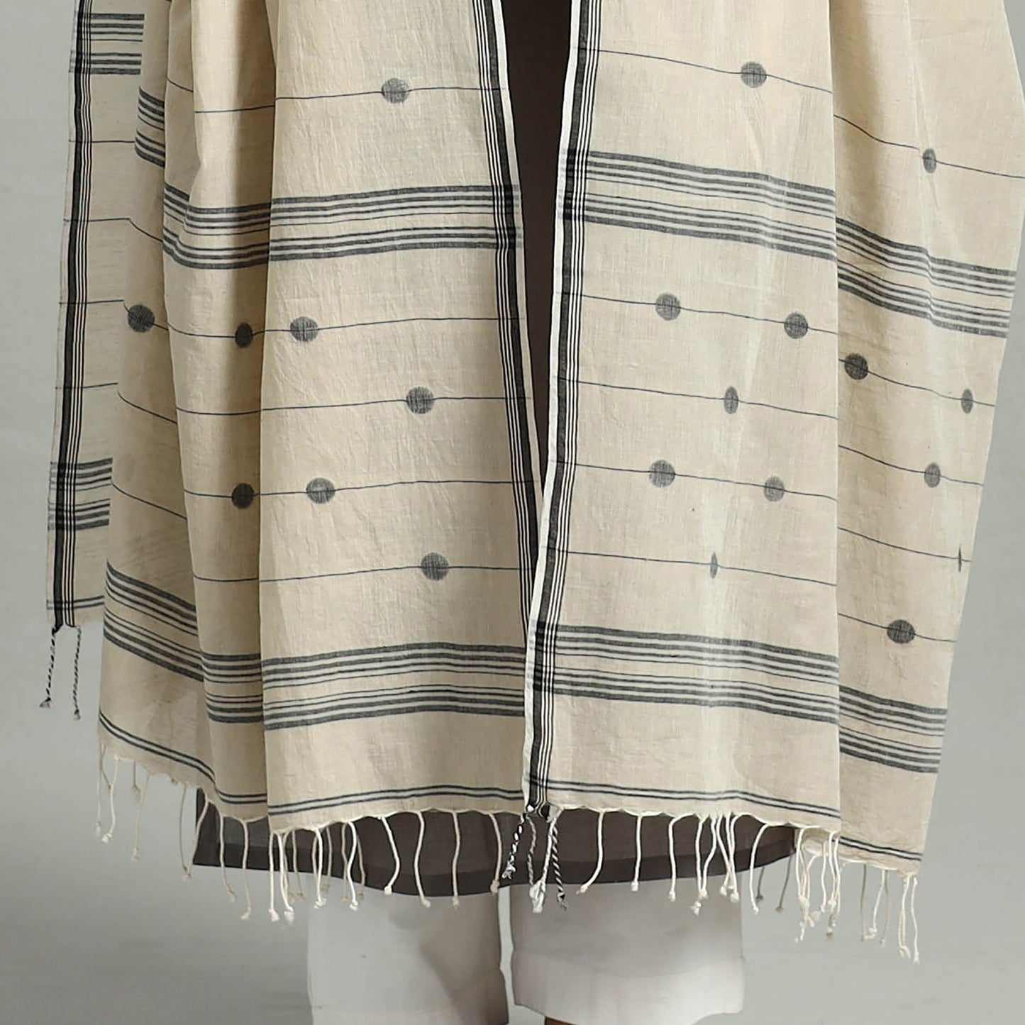 Buy Beige Handloom Cotton Burdwan Jamdani Dupatta Online