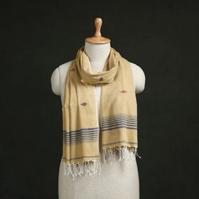 Handloom cotton burdwan jamdani stole with tassels 25