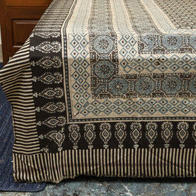 Beige - handloom cotton double bed sheet (108 x 90 in) 10