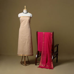 Handloom cotton mangalagiri 3pc unstitched dress material