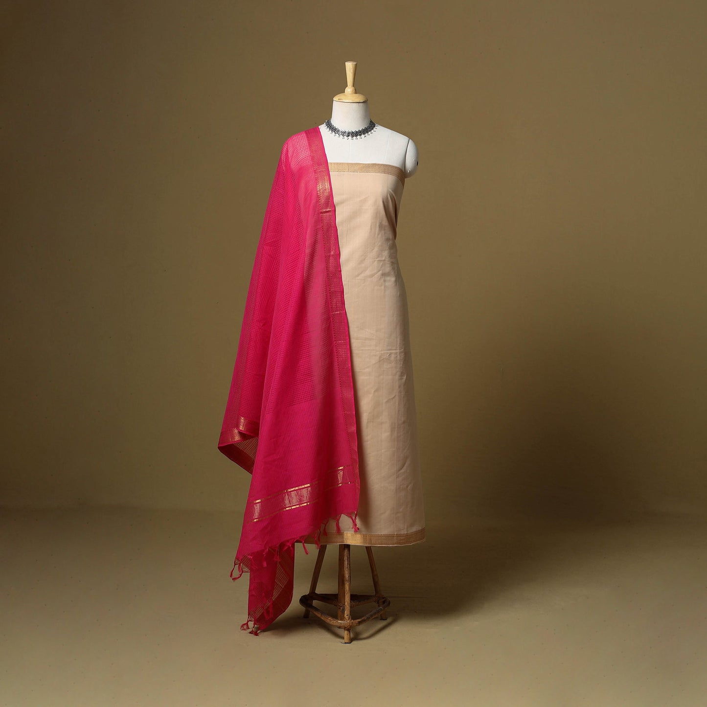 Handloom cotton mangalagiri 3pc unstitched dress material