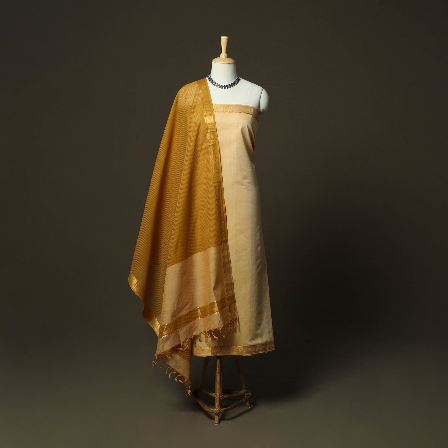 Handloom cotton mangalagiri 3pc unstitched dress material