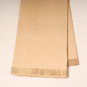 Beige - handloom cotton mangalagiri fabric with zari border